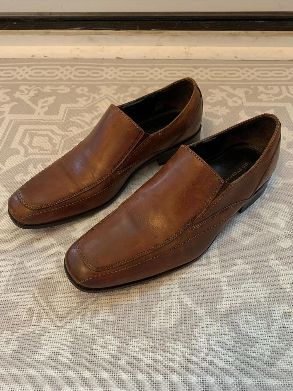 BOSTONIAN Square Toe Dress Loafers Men’s 8.5 M Brown Leather Slip-On 28246